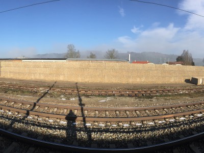 Vilshofen a. Donau, Lärmschutzgabionen, Neubau der Lärmschutzwand mit Gabionen, am Bahnhof Seite Bahnhofstraße.